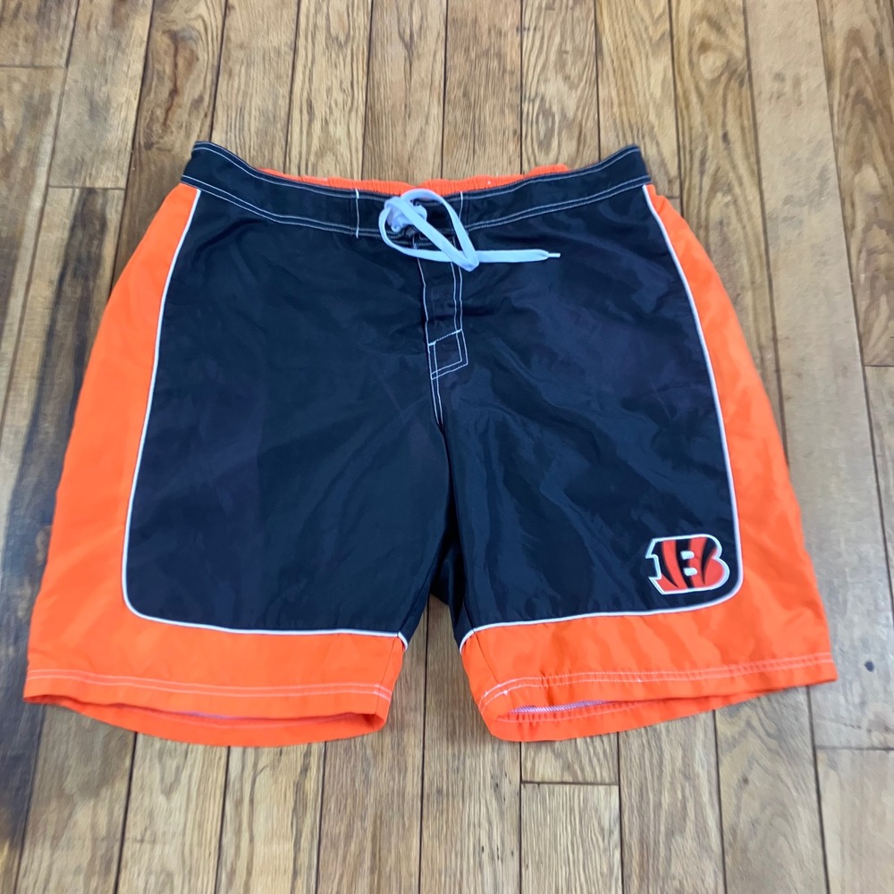 NFL Cincinnati Bengals Board Shorts ‎ XXL Swim Trunks Orange Black Mesh Lining